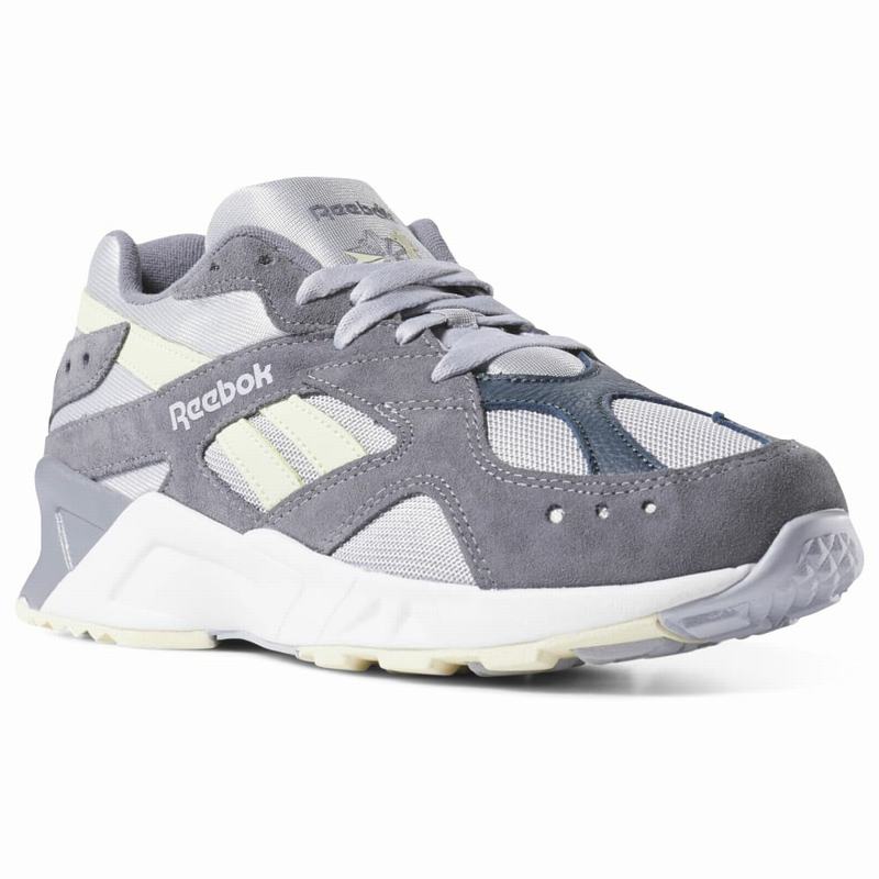 Tenisi Reebok Aztrek Dama Gri/Albi/Albastri/Galbeni Romania BU4659TS